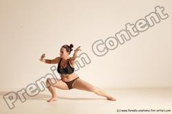 Underwear Martial art Woman White Moving poses Average long colored Dynamic poses Academic